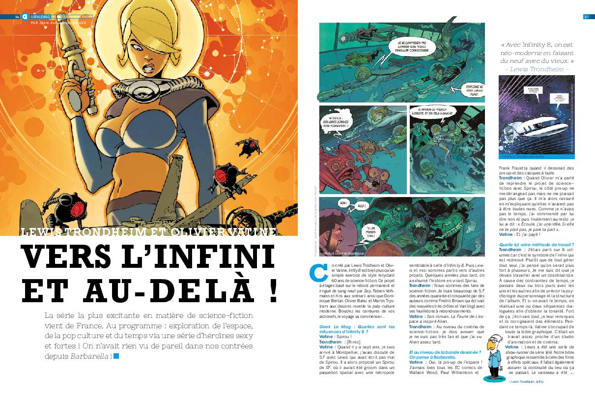 Article du magazine Geek Le Mag sur Infinity 8