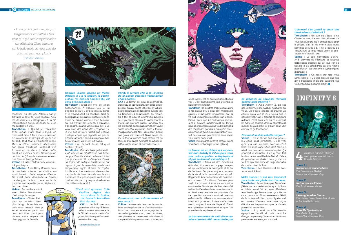 Article de Geek Le Mag sur Infinity 8 pages 2